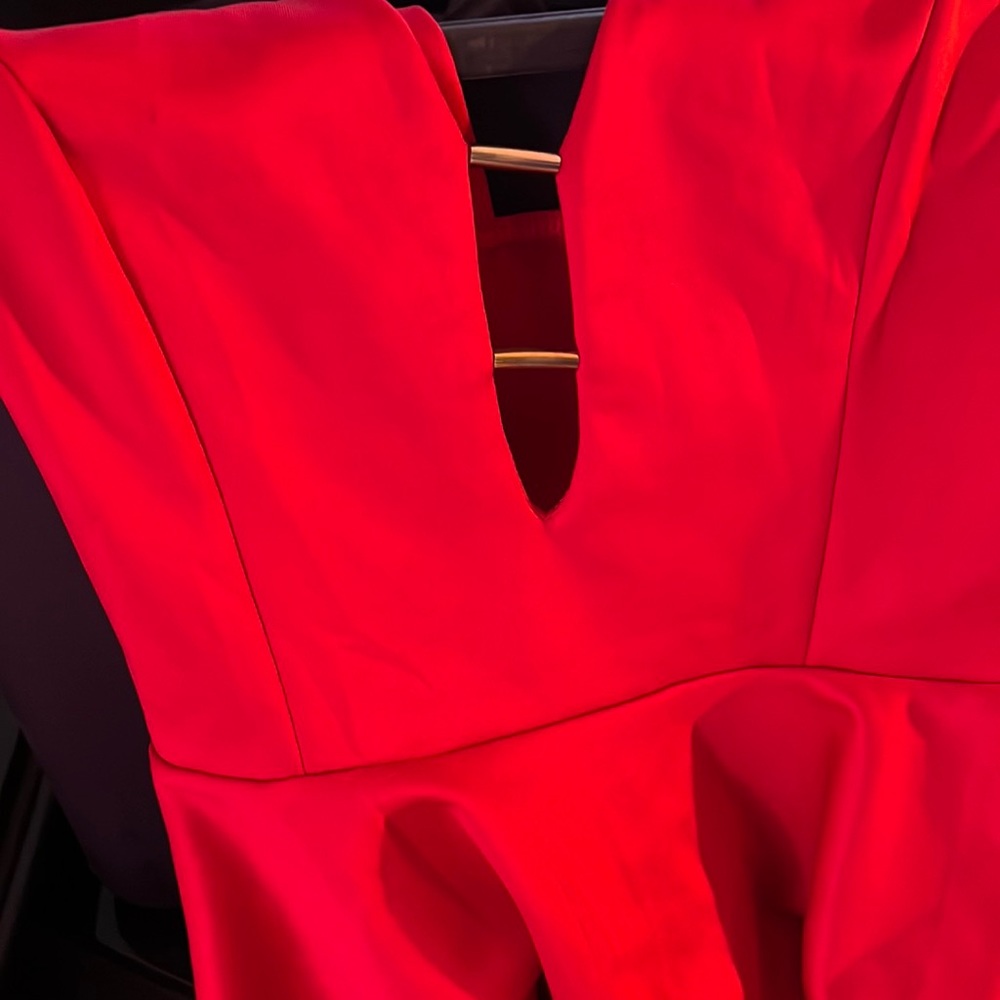 Red peplum top!